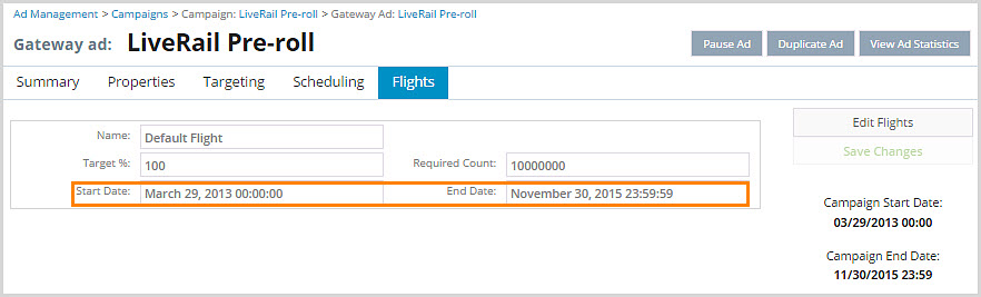 flights start date end date